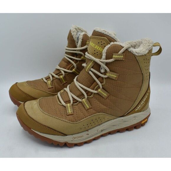 Merrell Womens Size 8 Antora Mid Tobacco Waterproof Insulated Sneaker Boots - Picture 1 of 11